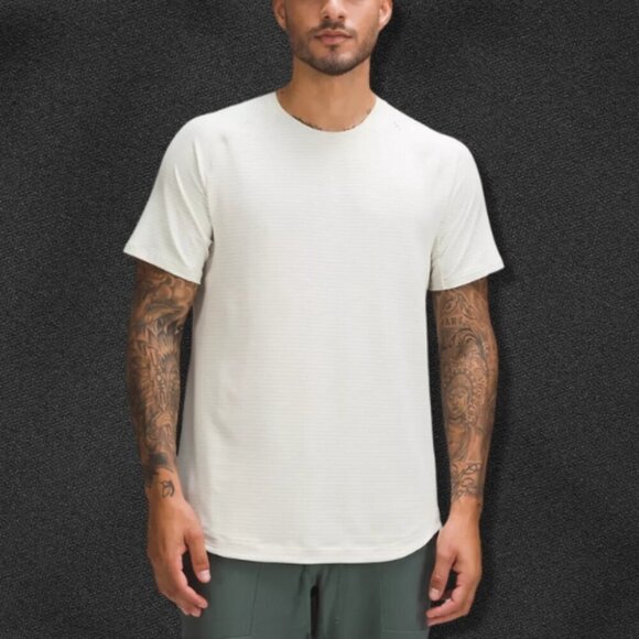 lululemon athletica Other - Lululemon T-Shirt Classic Crewneck Lightweight Stripe Pattern White Blue Men's M